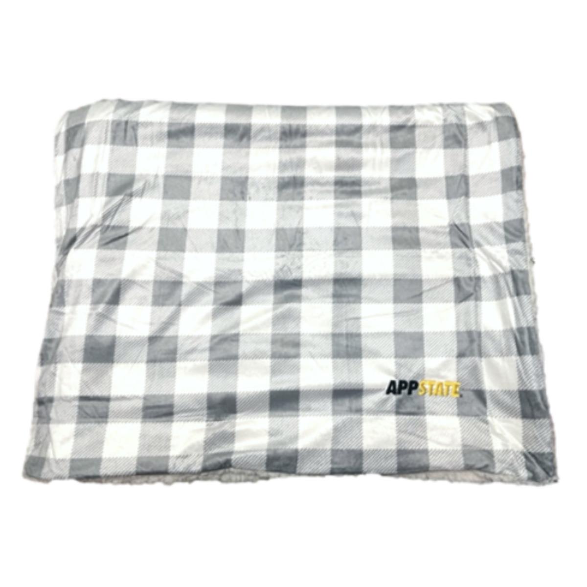 Checkered Mink Sherpa App State Blanket App State Campus Store